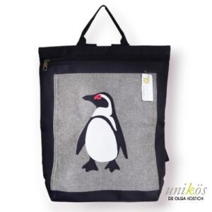 Mochila con bordado de pingüino a pedido